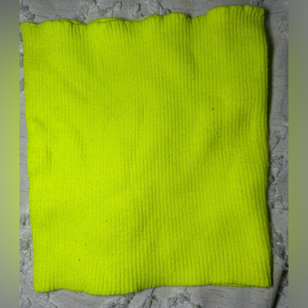 Neon Yellow Ribbed Tube Top - Size XS
